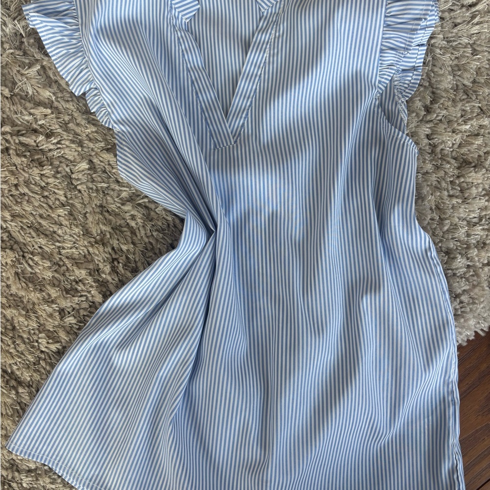 Blue and White Striped top